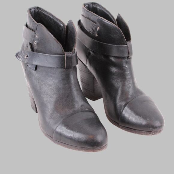 RAG & BONE New York Harrow Leather Ankle Boot 3.5" Block Heel Sz. 37.5 - Picture 4 of 14